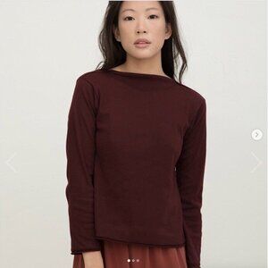 Elizabeth Suzann x Alabama Chanin Long Sleeve Eva Top // Plum // Organic Cotton